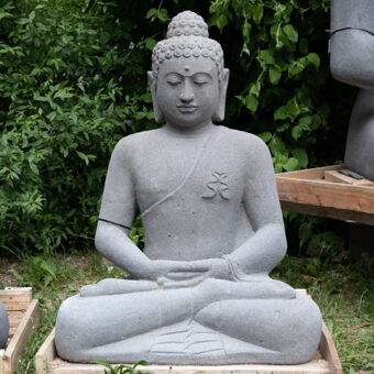 G85-2267 Sitzender Buddha, Lavastein, 85cm, 110kg
