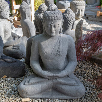 H60-2220 Sitzender Buddha, Lavastein, 60cm, 50kg