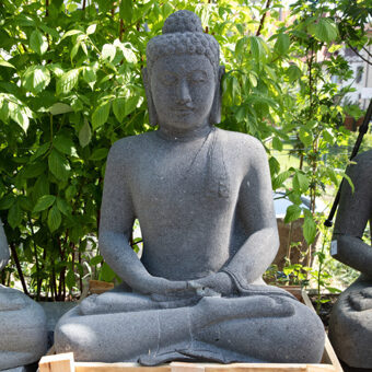 H85-2257 Sitzender Buddha, Lavastein, 85cm, 110kg