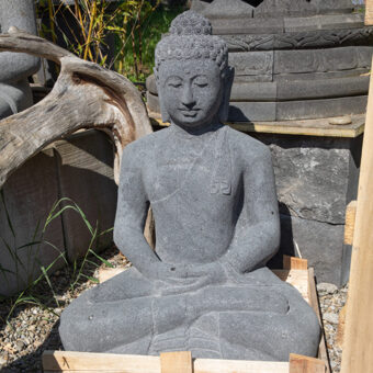 H85-2258 Sitzender Buddha, Lavastein, 85cm, 110kg