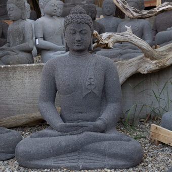 H85-2161 Sitzender Buddha Lavastein, 85cm, 110kg