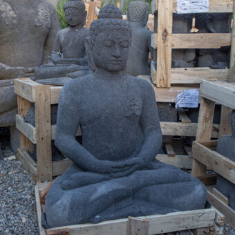 H85-2263 Sitzender Buddha Lavastein, 85cm, 110kg